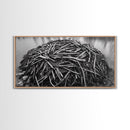 Beaver Lodge, Natural Structure, Earthy River Habitat, Framed Canvas Print, Cabin Wall Art, Nature-Inspired Rustic Fall Decor