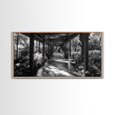 Serene Garden Pathway, Nature Tunnel Walk, Tropical Jungle Scene, Framed Canvas Print, Minimalist Art, Living Room Wall Decor