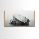 Iceberg Art, Arctic Calm, Winter Minimalism, Ocean Glacier Scene, Framed Canvas Print, Modern Wall Art, Minimalist Bedroom Decor