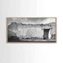 Adobe Wall, Desert Door, Rustic Texture, Framed Canvas Print, Southwest Wall Art, Neutral Earth Tones, Boho Western Living Room Decor