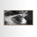 River Bend Trail, Peaceful Water Path, Tranquil Forest Landscape, Nature-Inspired Rustic Decor, Autumn Wall Art, Canvas Print