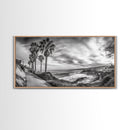 Palm Coast, Coastal Path, Ocean View, Scenic Walk, Canvas Print, California Beach Art, Entryway Decor, Tropical Landscape, Office Decor