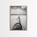 Nautical Rope, Ocean Line, Endless Beach, Maritime Horizon, Canvas Print, Minimalist Wall Art, Modern Coastal Decor, Entryway Beach Art
