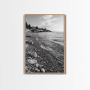 Pebble Beach, Tranquil Coastline, Coastal Stones, Sunrise Shore, Canvas Print, Bathroom Wall Art, Ocean Photography, Beach House Decor