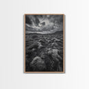 Moss Covered Lava, Iceland Landscape, Moody Nature Scene, Framed Canvas Print, Fall Rustic Decor, Earth Tone Wall Art