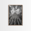 Tall Cactus, Desert Skies, Cactus Wall Art, Framed Canvas Print, Boho Desert Decor, Minimalist Nature Print, Bedroom Southwest Style