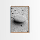 Smooth Beach Stone, Minimalist Sand Texture, Natural Balance, Canvas Print, Spa Room Wall Art, Calm Earthy Interior Style