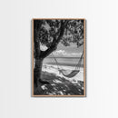 Hammock Relaxation, Beach Shade, Seaside Breeze, Canvas Print, Boho Bedroom Wall Art, Coastal Calm Tropical Home Decor