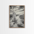 Hiking Marker, Trail Symbol, Windswept Grass, Framed Canvas Print, Outdoor Adventure Wall Art, Nature Lover Gift, Cabin Decor