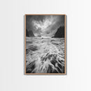 Wild Ocean Waves, Moody Coastline, Stormy Seascape, Nature Photography, Canvas Print, Coastal Wall Art, Bathroom Art, Modern Nature Decor
