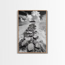 Island Cloud Escape, Ocean Path Scene, Tropical Seascape, Canvas Print, Coastal Beach House Art, Summer Island Vibes Wall Art