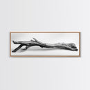 Driftwood Closeup, Minimal Nature Print, Scandinavian Neutral Decor, Framed Canvas Print, Modern Wall Art, Organic Texture Style