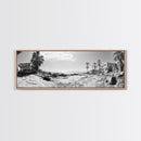 Desert Coast, Palm Ruins, Forgotten Beach, Framed Canvas Print, Surreal Photography, Boho Living Room Art, Coastal Wall Decor