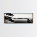 Seaside Pool, Nature Reflections, Calm Coastline, Canvas Print, minimalist zen wall art, spa bathroom decor, peaceful landscape photography