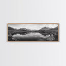 Mirror Lake, Alpine Stillness, Mountain Reflection, Tranquil Landscape, Canvas Print, Minimalist Nature Art, Living Room Wall Art, Neutral Decor