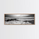 Rifle Seaside Scene, Tactical Still Life, Stormy Beach Mood, Canvas Print, Industrial Wall Art, Dramatic Photography, Masculine Decor