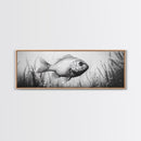 Underwater Fish, Aquatic Life, Marine Habitat, Ocean Depth, Framed Canvas Print, Bathroom Wall Art, Minimalist Nature Art, Sea Creature Decor