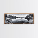 Coastal Reflections, Tide Pool, Rocky Shoreline, Framed Canvas Print, Seaside Nature Art, Minimalist Coastal Decor, Zen Bathroom Art