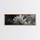 Frosted Bush, Winter Plant, Nature Closeup, Framed Canvas Print, Botanical Wall Art, Neutral Bedroom Decor, Rustic Autumn Style