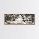 Dreamy Beach Forest, Sepia Trees, Canvas Print, Nature Wall Decor, Fall Bedroom Art, Rustic Woodland Landscape, Tree Shadow Light