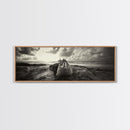Seaside Canvas Bags, Coastal Travel Vibes, Rustic Ocean Decor, Neutral Wall Art, Framed Canvas Print, Bedroom Beach Art