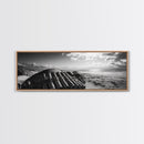 Beach Ammo, War Relic, Ocean Shoreline, WWII Remnants, Framed Canvas Print, Industrial Wall Art, Man Cave Decor, Coastal Photography