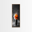 Fire Burst, Orange Explosion, Energy Impact, Fiery Blast, Framed Canvas Print, Abstract Modern Art, Gamer Room Decor, Bold Statement Piece