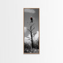 Lone Eagle, Tree Perch, Wild Raptor, Fierce Freedom, Canvas Print, Rustic Wildlife Wall Art, Cabin Lodge Decor, Dramatic Nature Scene