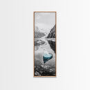 Iceberg, Glacier Reflection, Arctic Landscape, Serene Water, Framed Canvas Print, Minimalist Wall Art, Bathroom or Bedroom Photography