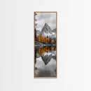 Peak Reflection, Autumn Forest, Serene Landscape, Framed Canvas Print, Tranquil Nature Art, Entryway Wall Art, Fall Mountain Wall Decor