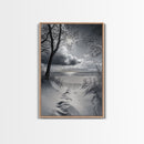 Beach Dunes Sunset, Seaside Escape, Quiet Shore Path, Coastal Calm, Framed Canvas Print, neutral coastal art,  bathroom wall decor