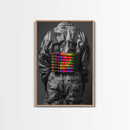 Colorful Ammo Art, Bold Bullets, Neon War, Framed Canvas Print, Urban Wall Art, Edgy Decor, Man Cave Accent, Pop Art Style