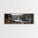 Waterfall Serenity, Autumn Forest Print, Tranquil Landscape, Framed Canvas Print, Nature Lover Gift, Cozy Living Room or Office Decor