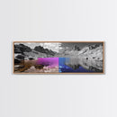 Split Color Lake, Fantasy Water Reflections, Surreal Landscape Scene, Framed Canvas Print, Bedroom Wall Art, Dreamy Nature Style
