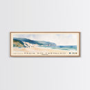 Praia do Carvalho, Portugal Watercolor Beach Print, Vacation Gift, Portugal Wall Art, Framed Canvas Print, Framed Beach Painting