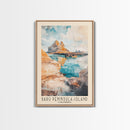 Barú Peninsula-Island, Colombia Watercolor Beach Print, Vacation Gift, Colombia Wall Art, Beach Painting, Beach Decor, Beach Painting