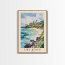 Liku Beach, Fiji Watercolor Print, Vacation Gift, Fiji Wall Art, Beach Painting, Beach Decor, Beach Or Lakehouse Art