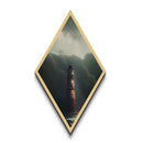 Tower Against Surge – Diamond Shaped Lighthouse Ocean Storm Canvas Textured Print, Nautical Coastal Wall Decor, Dark Dramatic Scene
