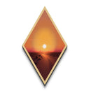 Golden Horizon Trail Diamond Shaped Canvas Art Print, Western Road Sunset Wall Decor, Orange Glow Scenic Country Artwork