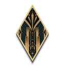 Gold and Green Art Deco Panel Print, Diamond Shaped Wall Art, Retro Home Decor, Roaring 20s Style Wall Art