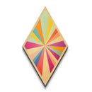 Rainbow Starburst — Diamond Shaped Canvas Art Print perfect accent wall piece nursery wall decor colorful burst geometric spectrum aesthetic