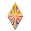 Pastel Radiance — Diamond Shaped Canvas Art Print brightens any playroom wall with sunshine burst design nursery decor colorful modern tones