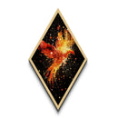 Phoenix Rising Blaze Diamond Shaped Canvas Art Print, Fiery Bird Wall Decor, Celestial Abstract Flame Painting, Spiritual Power Art