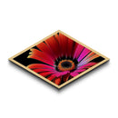 Vibrant Sunset Petals Diamond Shaped Canvas Textured Print, Red Orange Flower Wall Art, Modern Botanical Gift, Floral Bedroom Decor