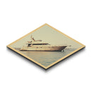 Weathered Yacht Still Diamond Shaped nautical boat scene Canvas Textured Print marina-inspired sea lover gift modern living decor
