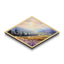 Morning Valley Bloom Diamond Shaped scenic countryside sunrise Canvas Art Print floral landscape painting warm family room decor