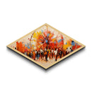 Carnival Whirl Diamond Shaped Canvas Art Print vibrant abstract fair scene living room accent modern color splash wall decor gift