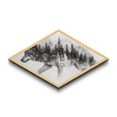 Wolf Spirit Forest Diamond Shaped Canvas Textured Print wildlife nature wall art rustic lodge decor majestic mountain wolf