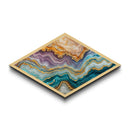 Agate Crystal Layers Diamond Shaped Canvas Art Print colorful gemstone wall art abstract mineral decor modern nature style