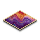 Violet Fire Quartz Diamond Shaped Canvas Textured Print Geode Inspired Abstract Art Colorful Boho Chic Living Room Accent